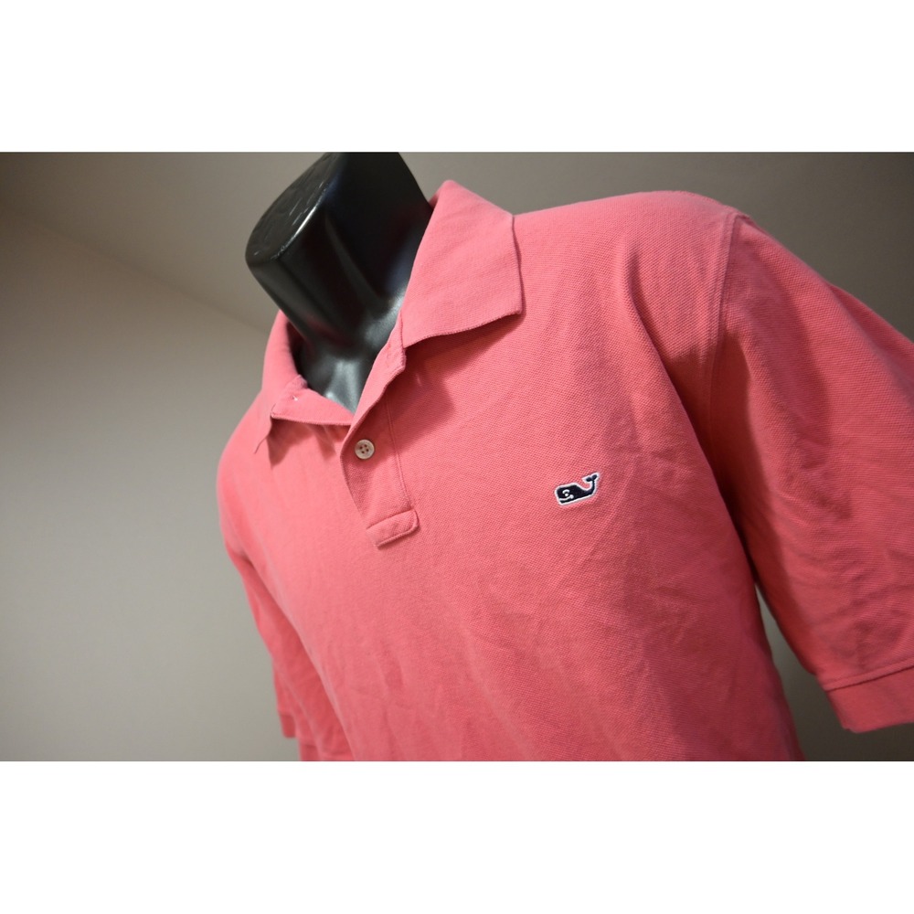 Vineyard Vines Polo Shirt Mens Large Pink Classic Fit Cotton Logo Excellent